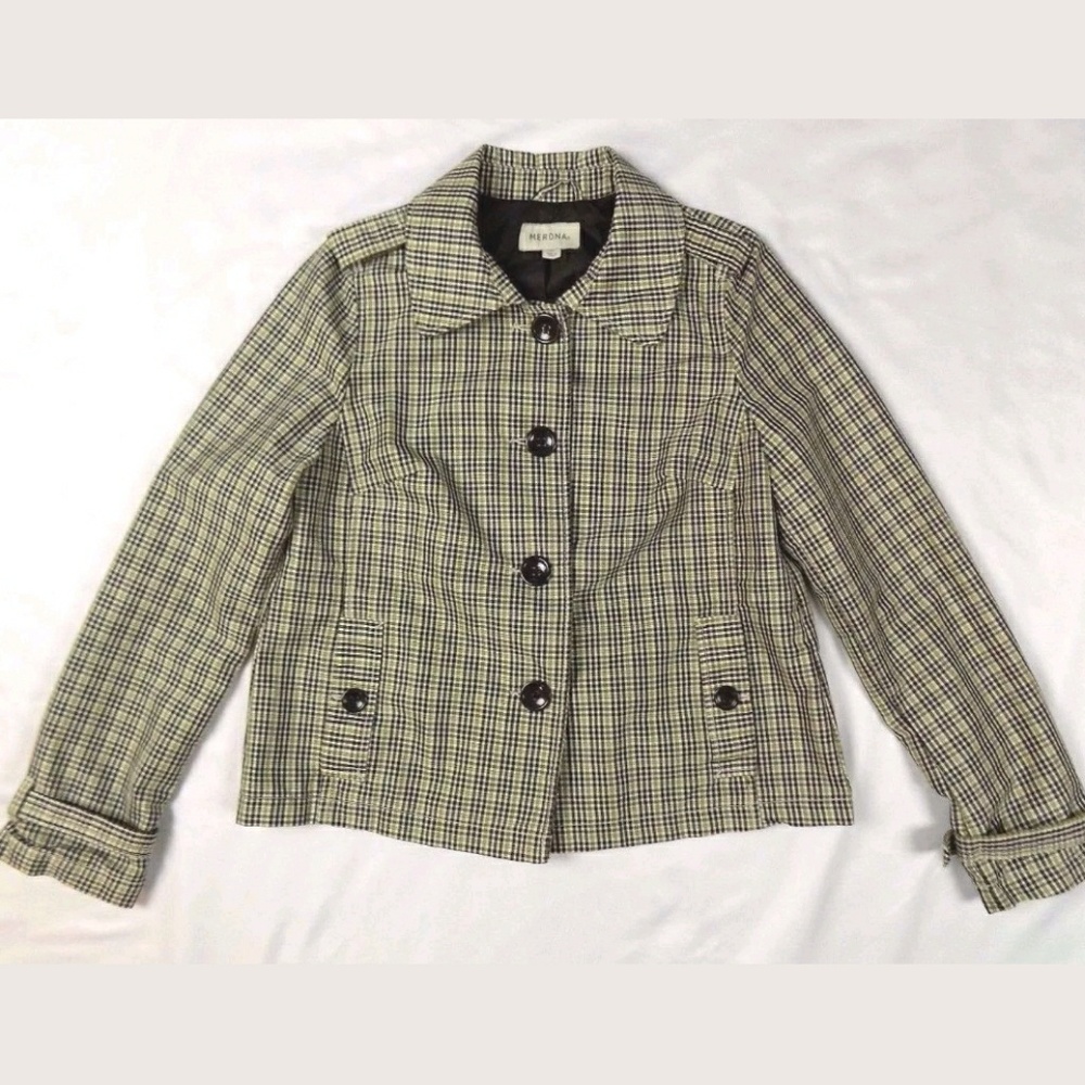 Womens Green Plaid Jacket